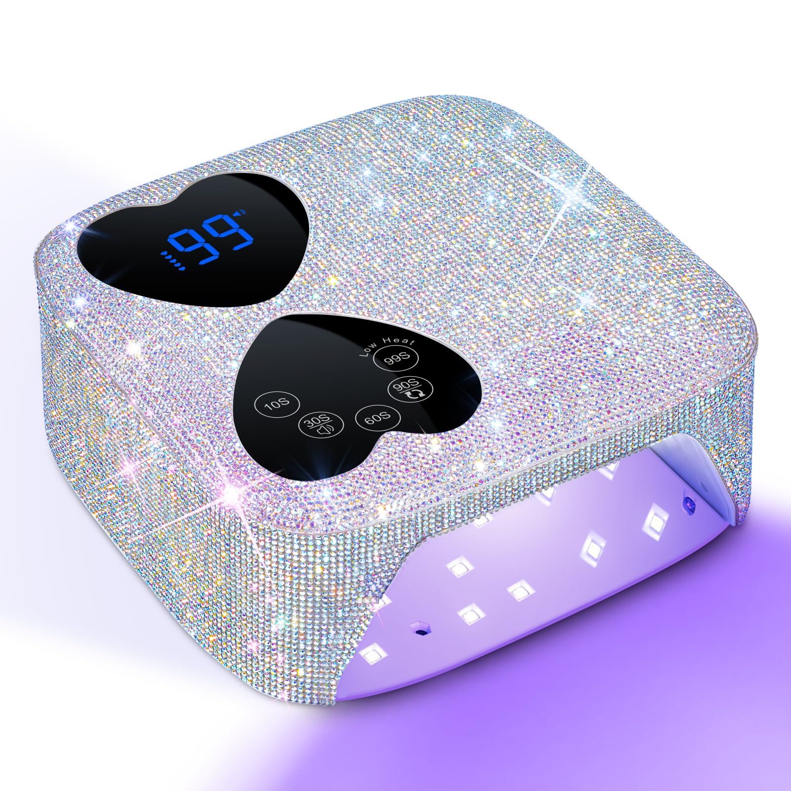 HUITINE front view showing sparkling rhinestone finish and portable design benefit
