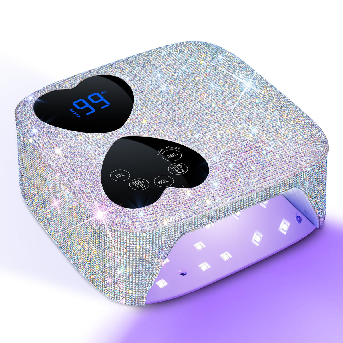 HUITINE front view showing sparkling rhinestone finish and portable design benefit