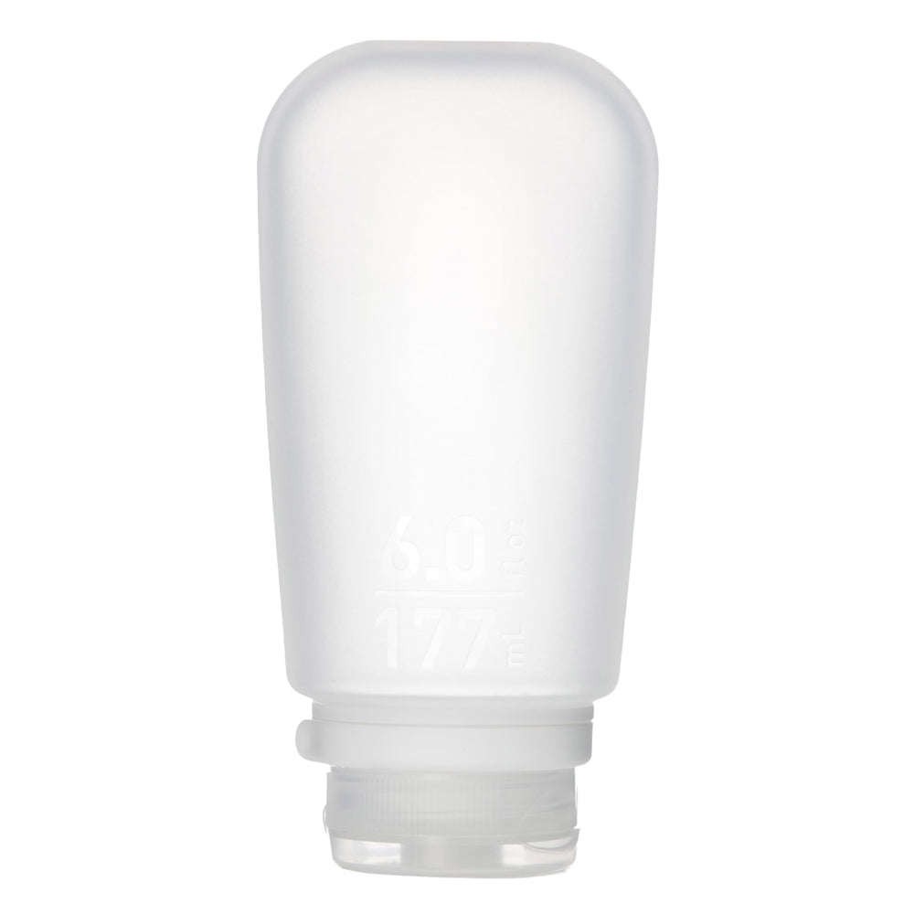 humangear GoToob+ XL front view showing clear bottle and secure lid, ideal for travel
