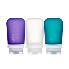 humangear GoToob+ three-pack front view showing colors and compact benefit
