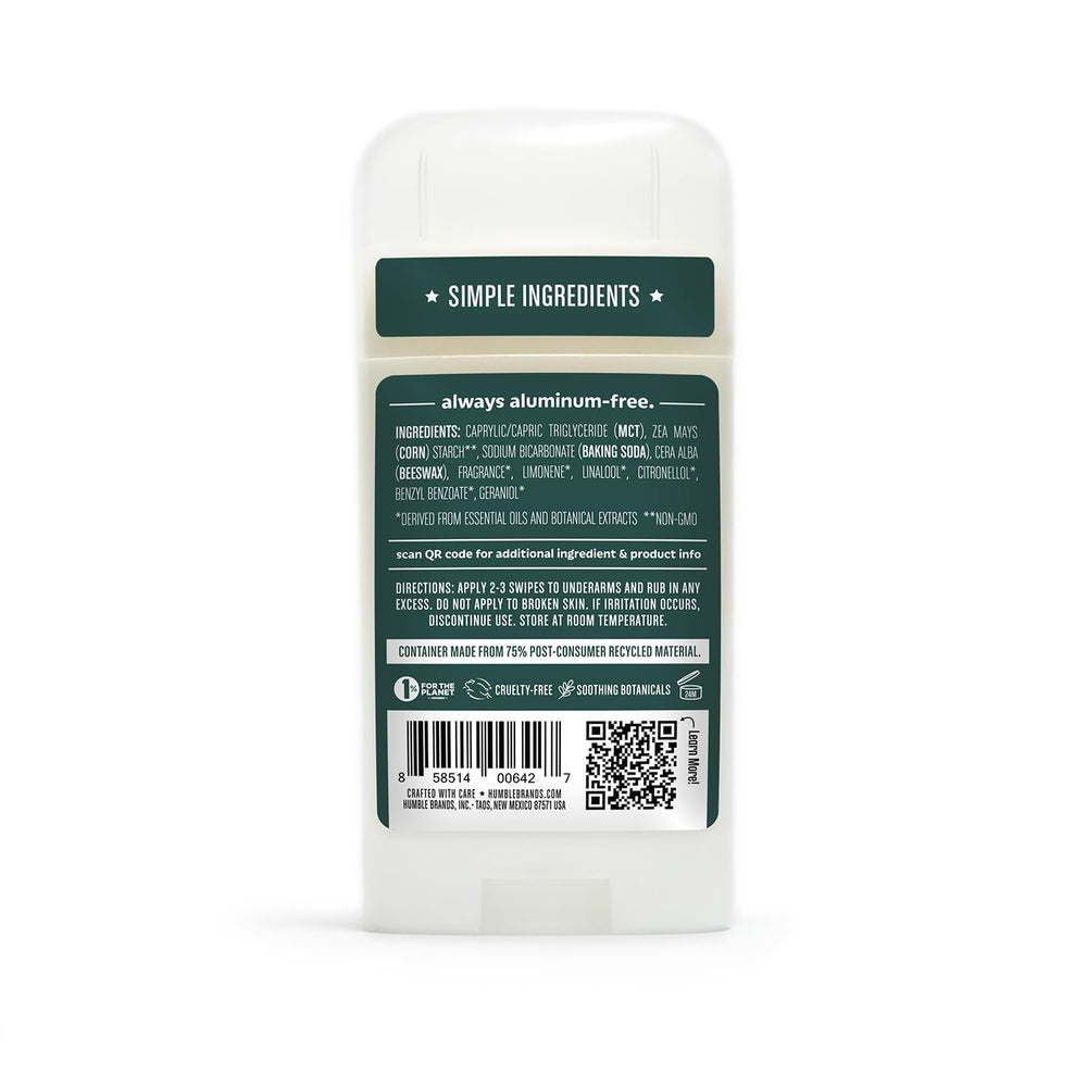 HUMBLE SIMPLE AND TRUE packaging detail emphasizing recyclable materials and eco values