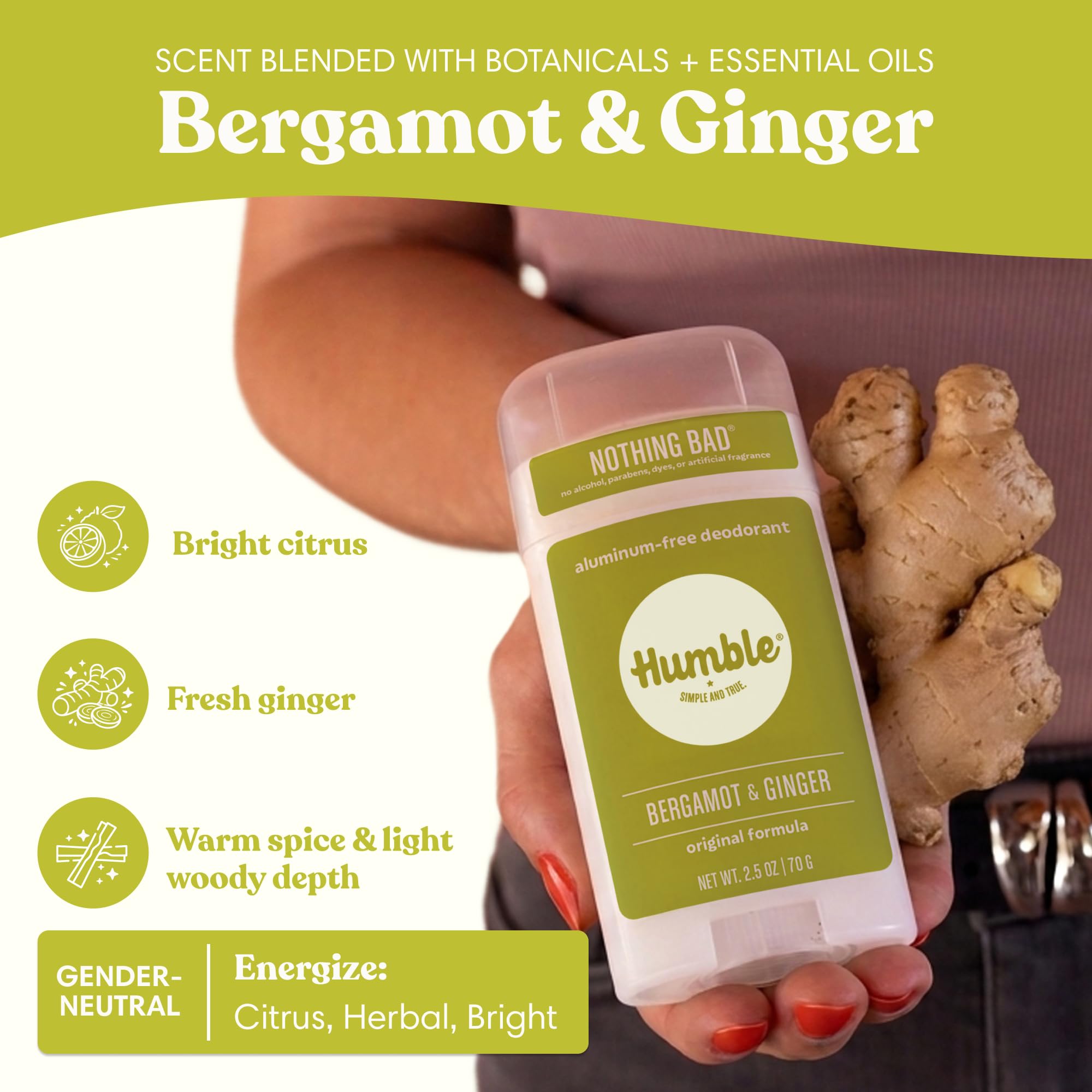 HUMBLE SIMPLE AND TRUE label close-up showing simple ingredients for transparency benefit