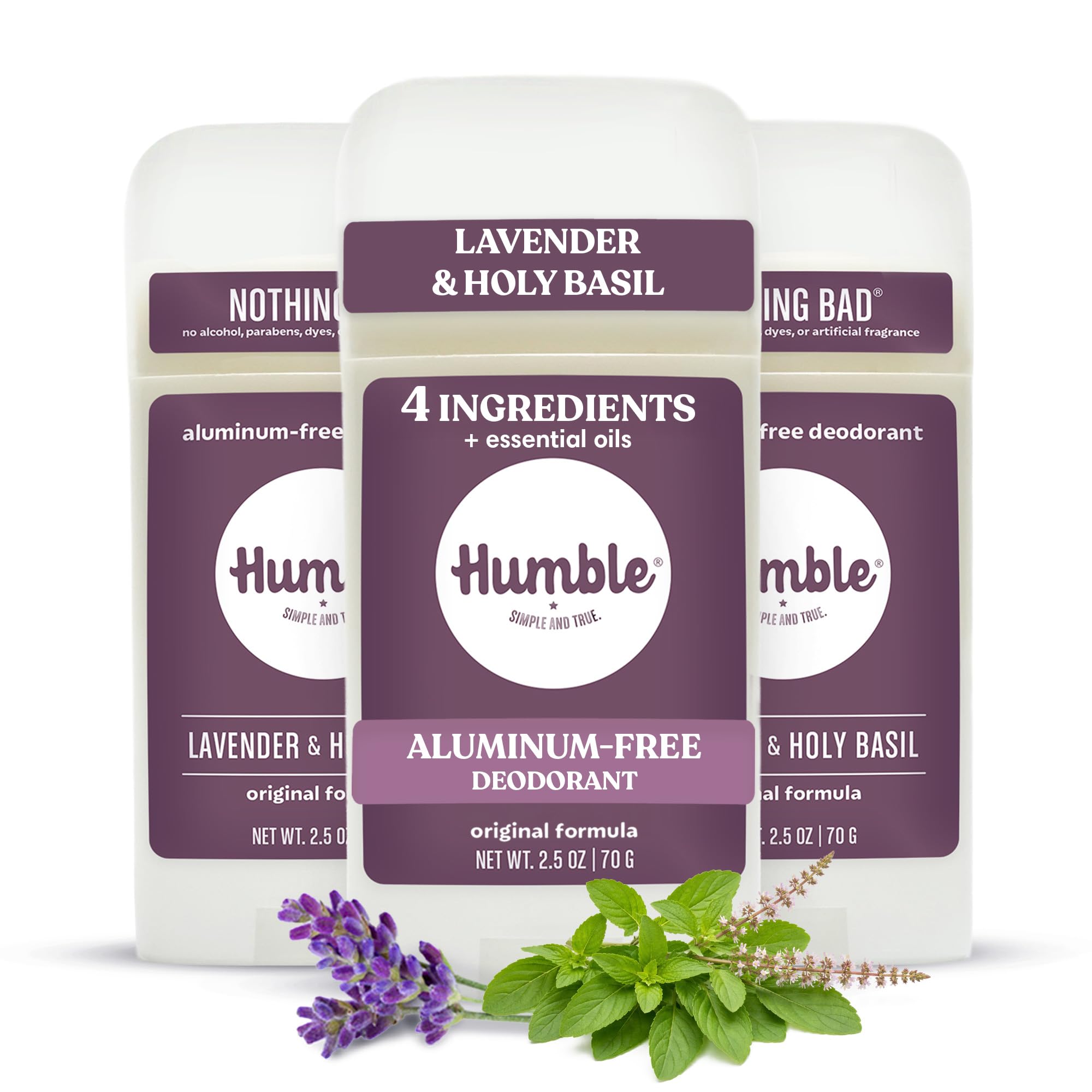 HUMBLE lavender & holy basil front packaging shows clean branding and scent