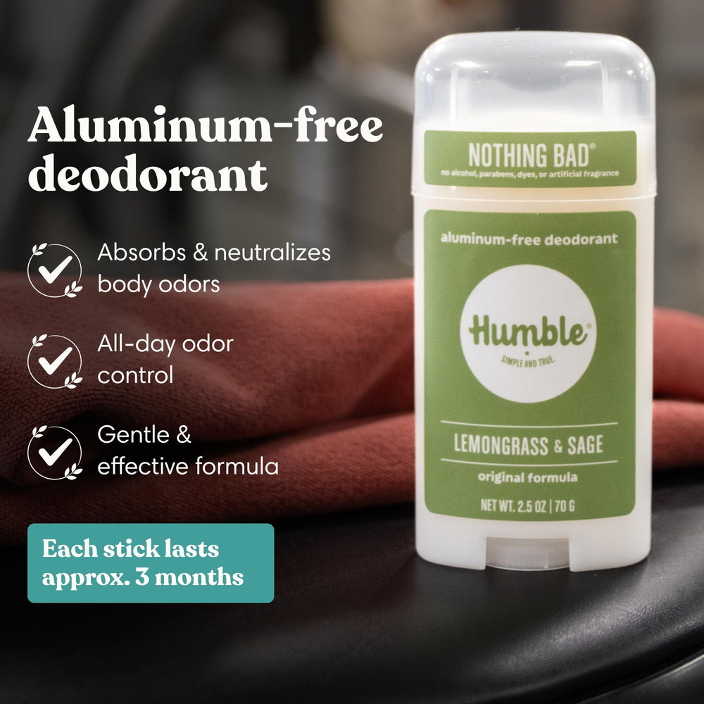 HUMBLE SIMPLE AND TRUE Lemongrass & Sage stick close-up emphasizing creamy texture and smooth glide