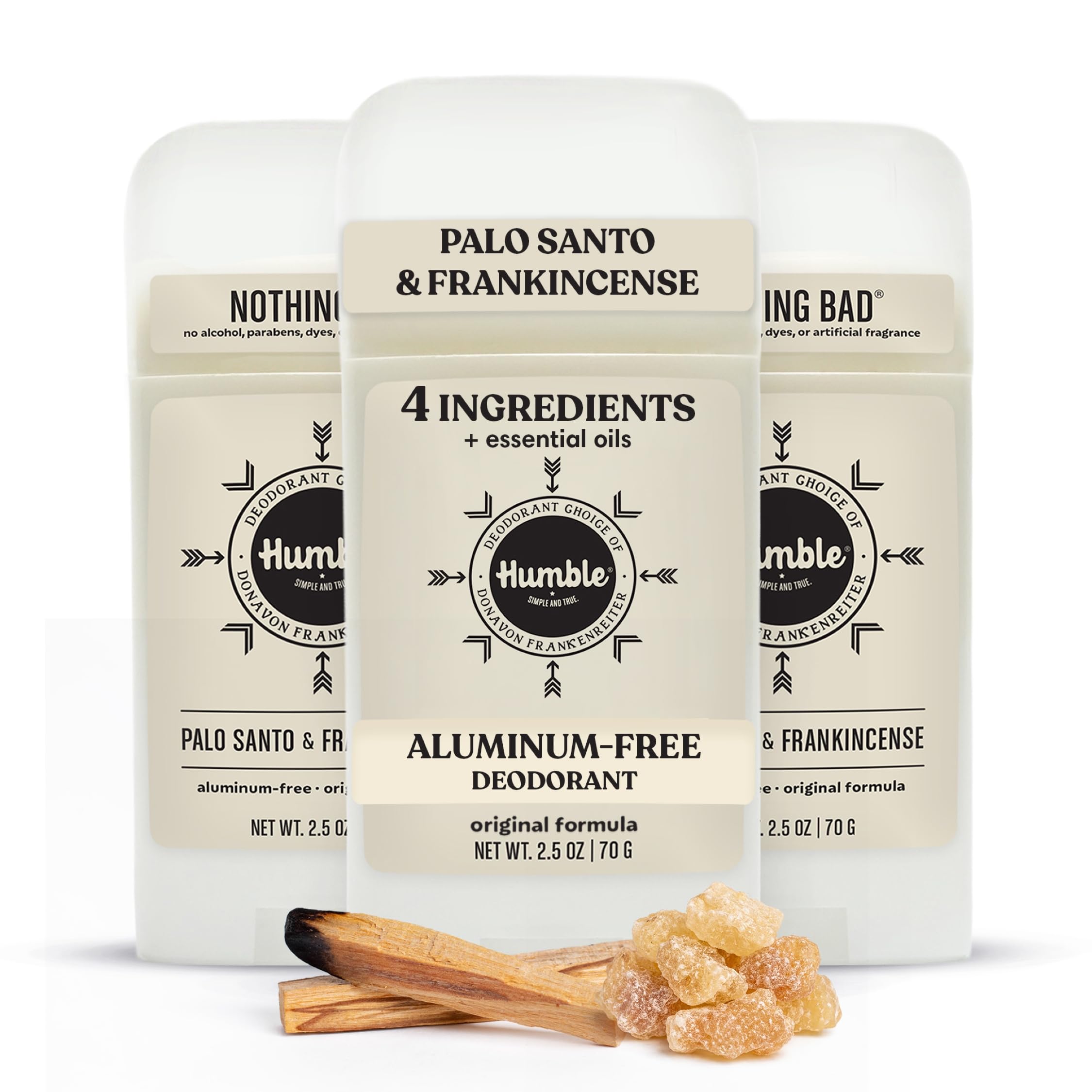 HUMBLE front packaging showing 3-pack, clear branding and scent