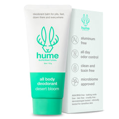 Hume Supernatural front packaging showing Desert Bloom and clean ingredients benefit