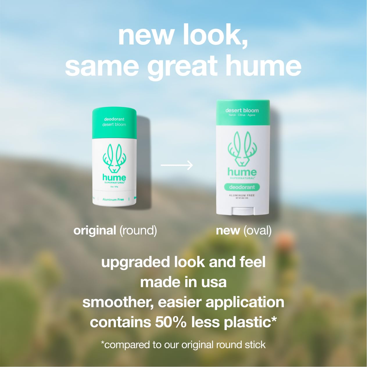 HUME SUPERNATURAL stick angled close-up displaying clear, quick-dry finish benefit