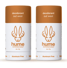Hume Supernatural front packaging showing Out West scent and two-pack value