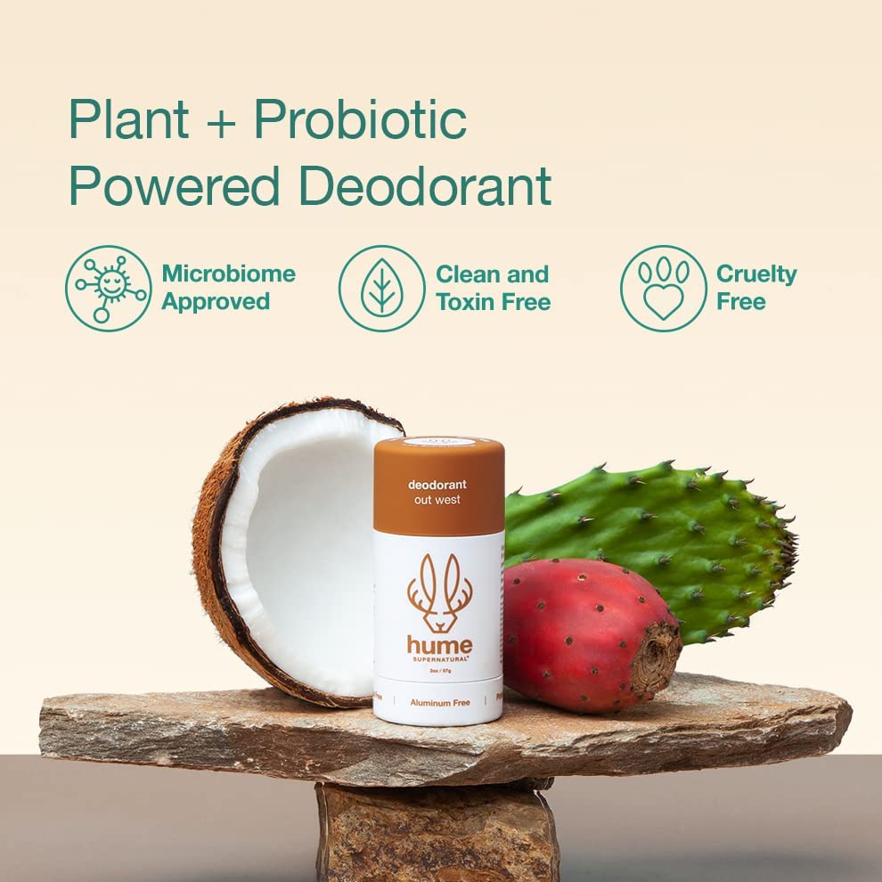 Hume Supernatural label close-up highlighting clean ingredients and probiotic benefit