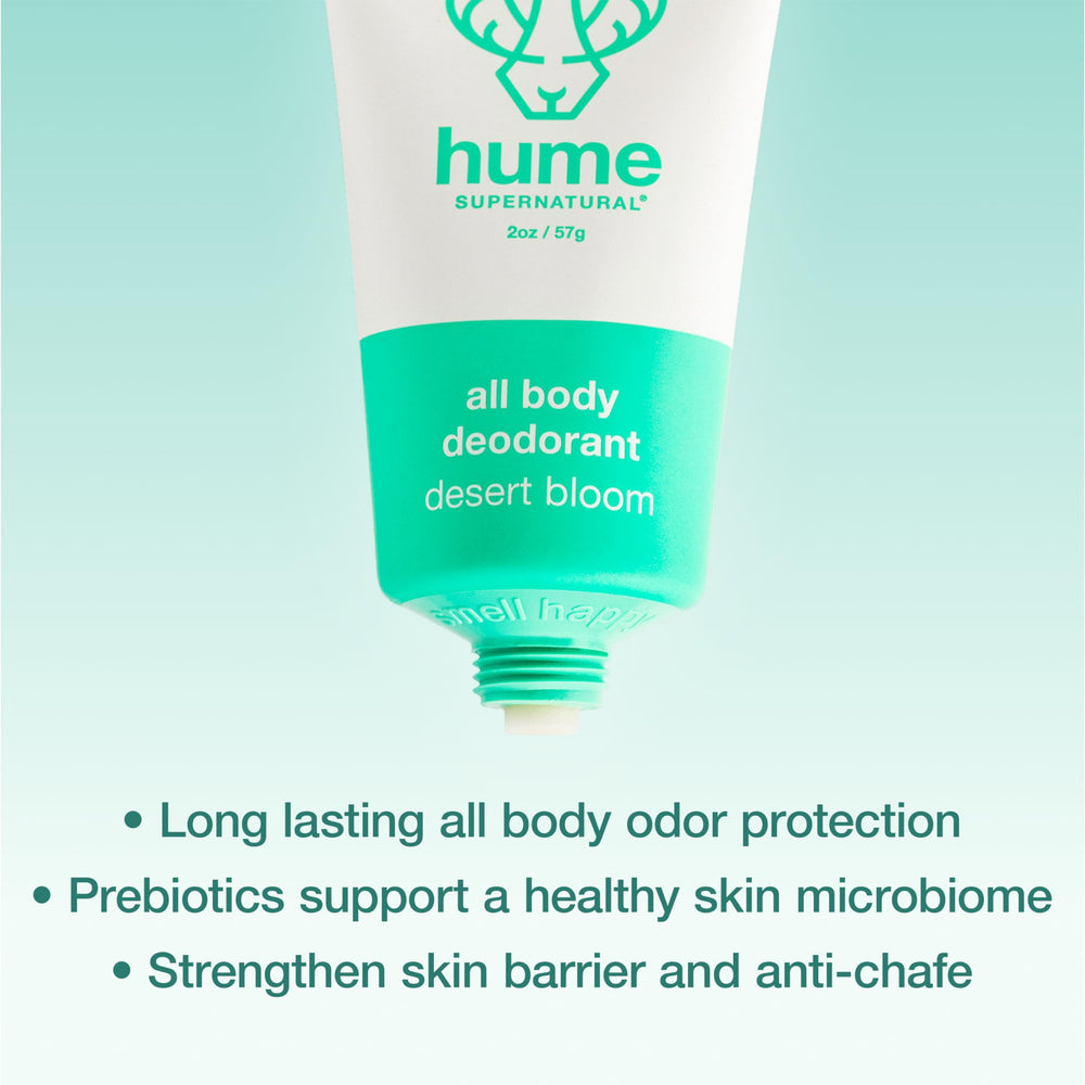 Hume Supernatural on a bathroom shelf styled lifestyle shot showing natural routine benefit