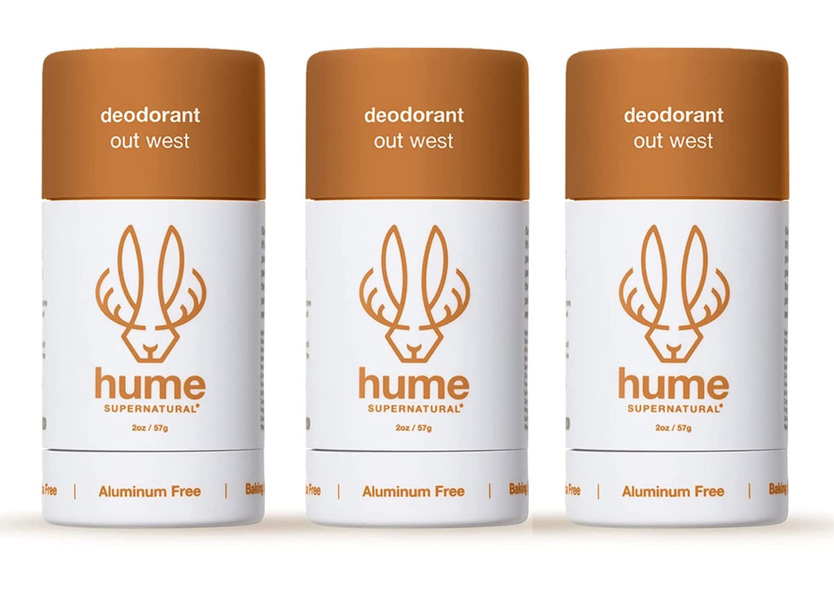 Hume Supernatural front packaging showing cedar and leather scent benefit