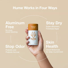 Hume Supernatural texture on skin illustrating quick-dry, non-staining finish