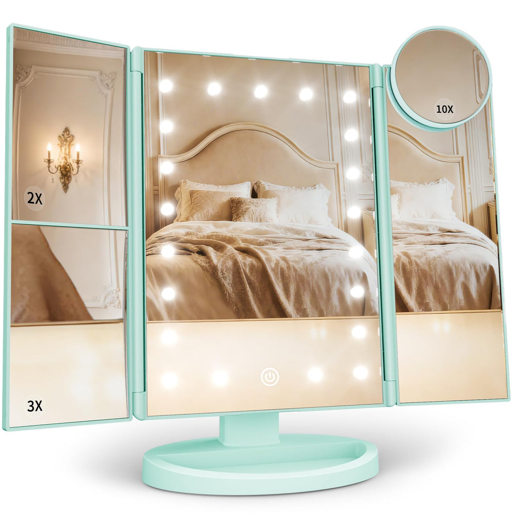 HUONUL front view of trifold mirror showing full-face benefit