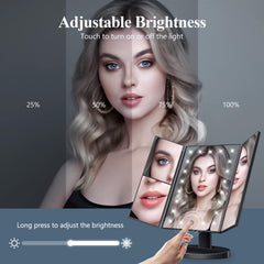 HUONUL mirror lit showing even LED illumination for accurate makeup application