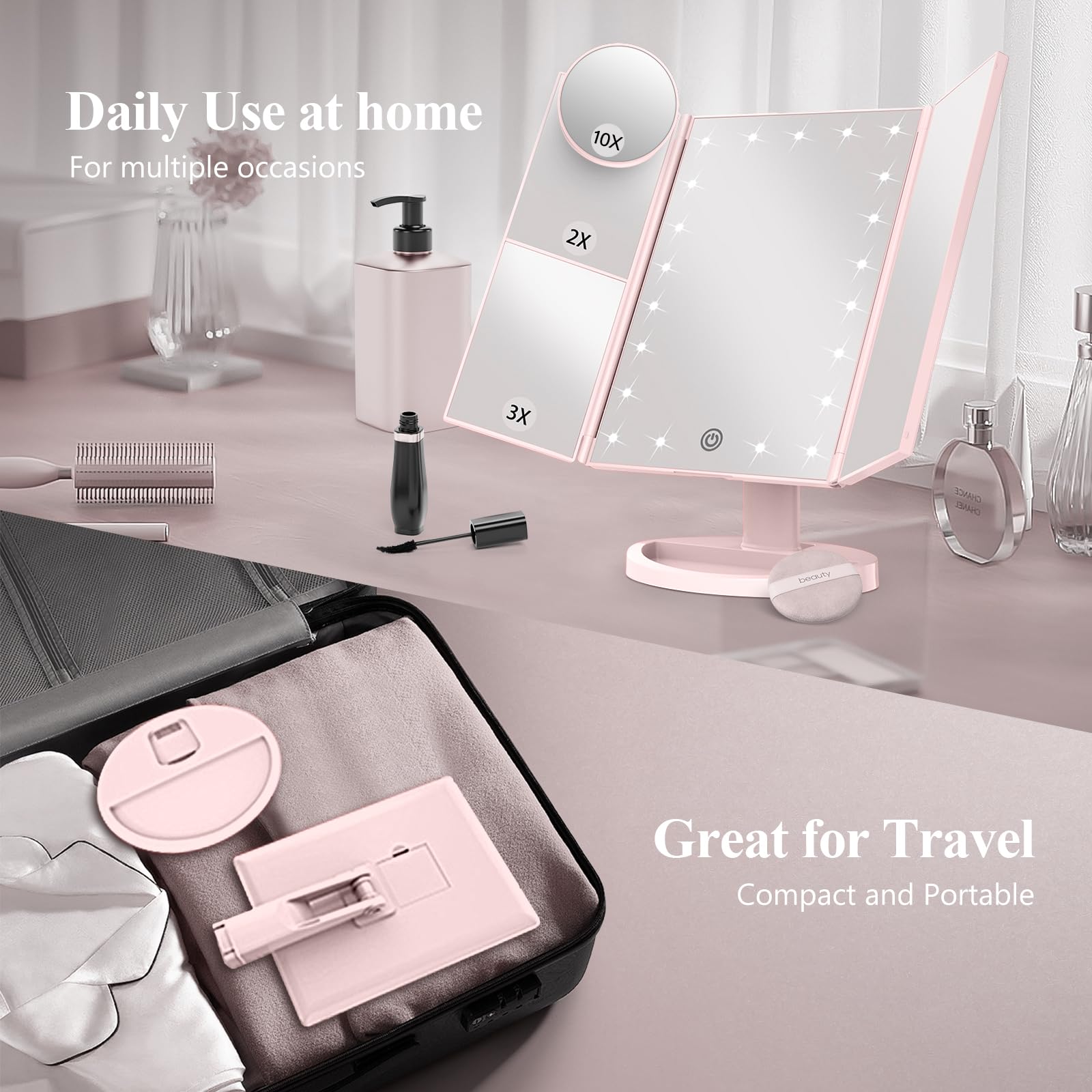 HUONUL folded side view showing compact storage and travel convenience