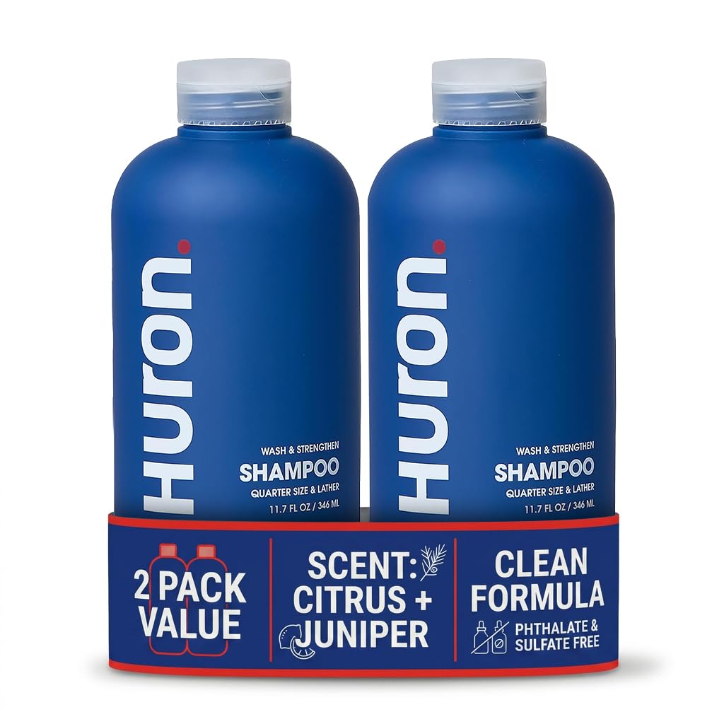 Huron front packaging showing two bottles and label with benefits