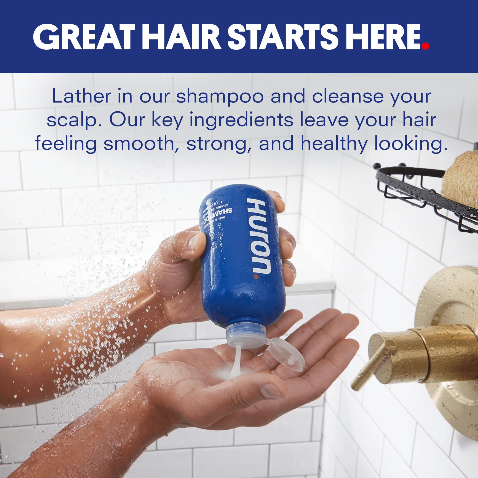 Huron pump and cap close-up highlighting easy dispense