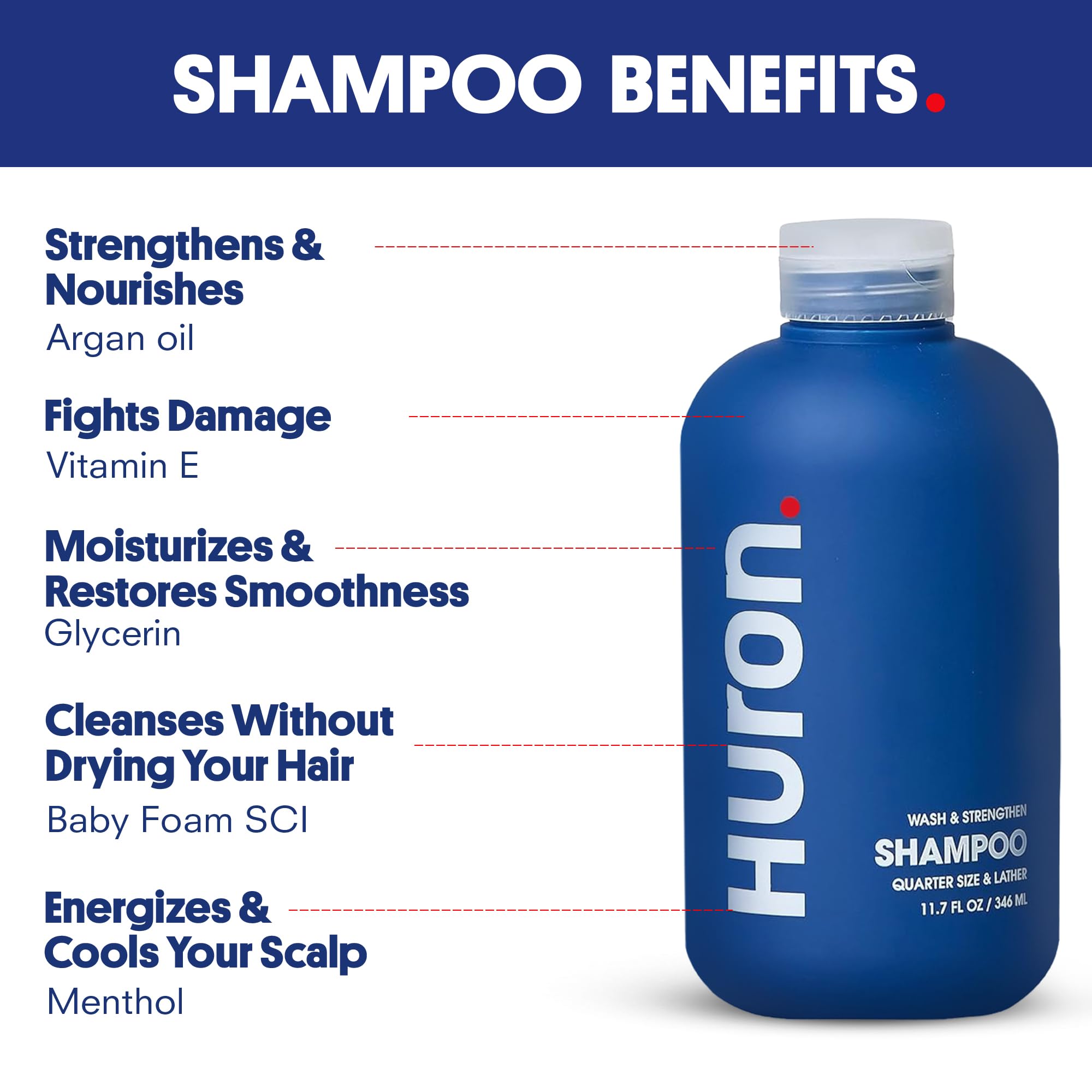Huron shampoo lather texture close-up showing gentle foam