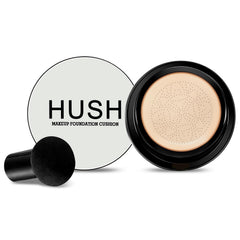 Hush Makeup Foundation compact front view showing sleek packaging and convenience