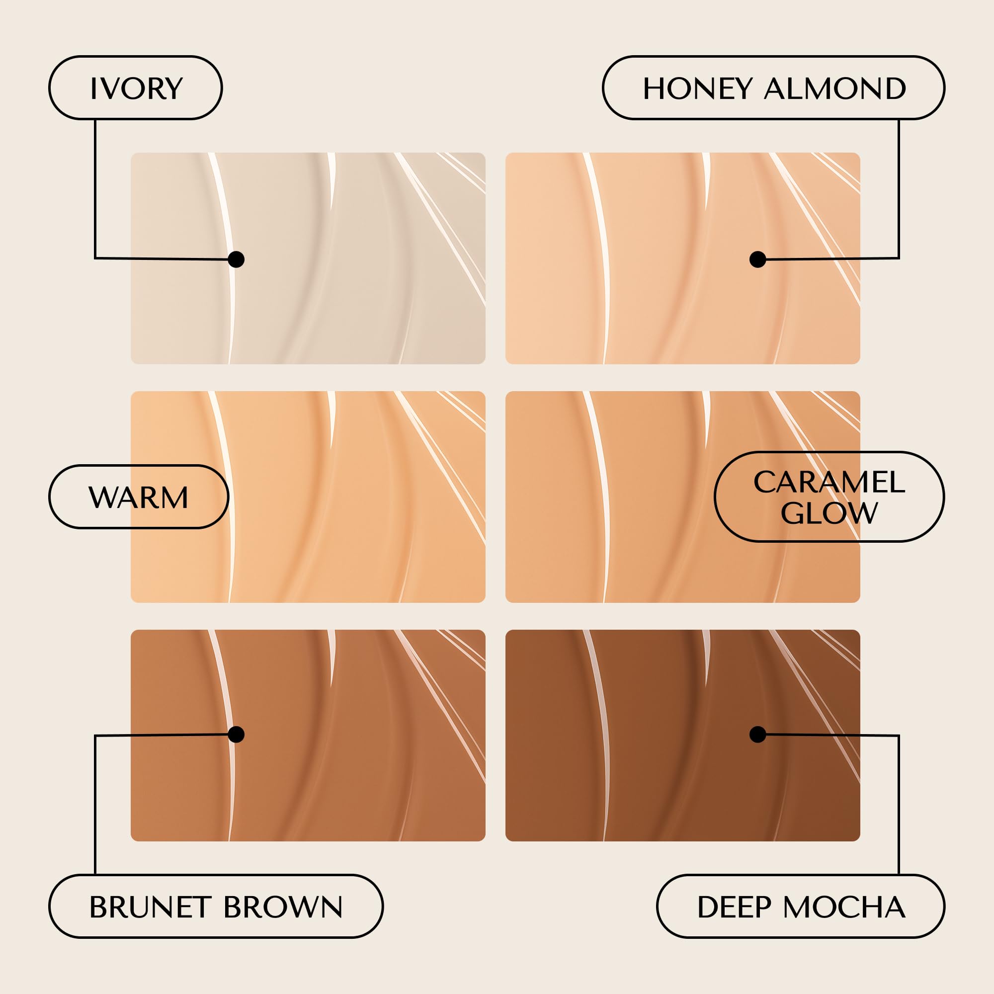Hush Glow open compact with visible shade label for easy matching