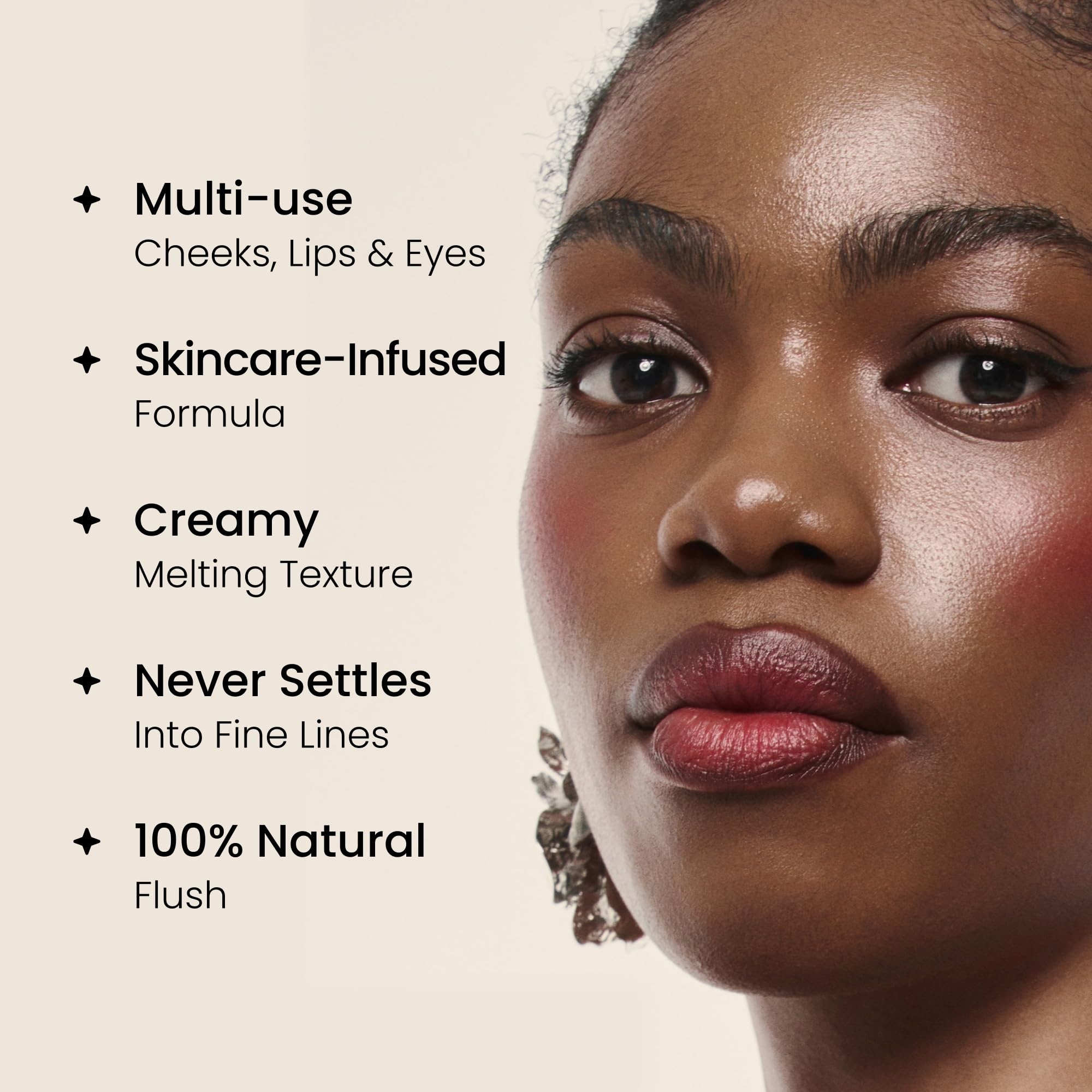 Hush Glow close-up swipe of Soft Peach showing buildable, natural color