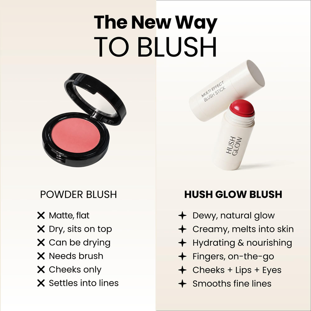 Hush Glow size comparison next to hand illustrating compact, portable design
