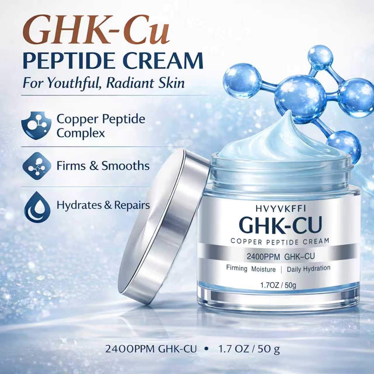HVYVKFFI open jar texture close-up highlighting lightweight creamy finish