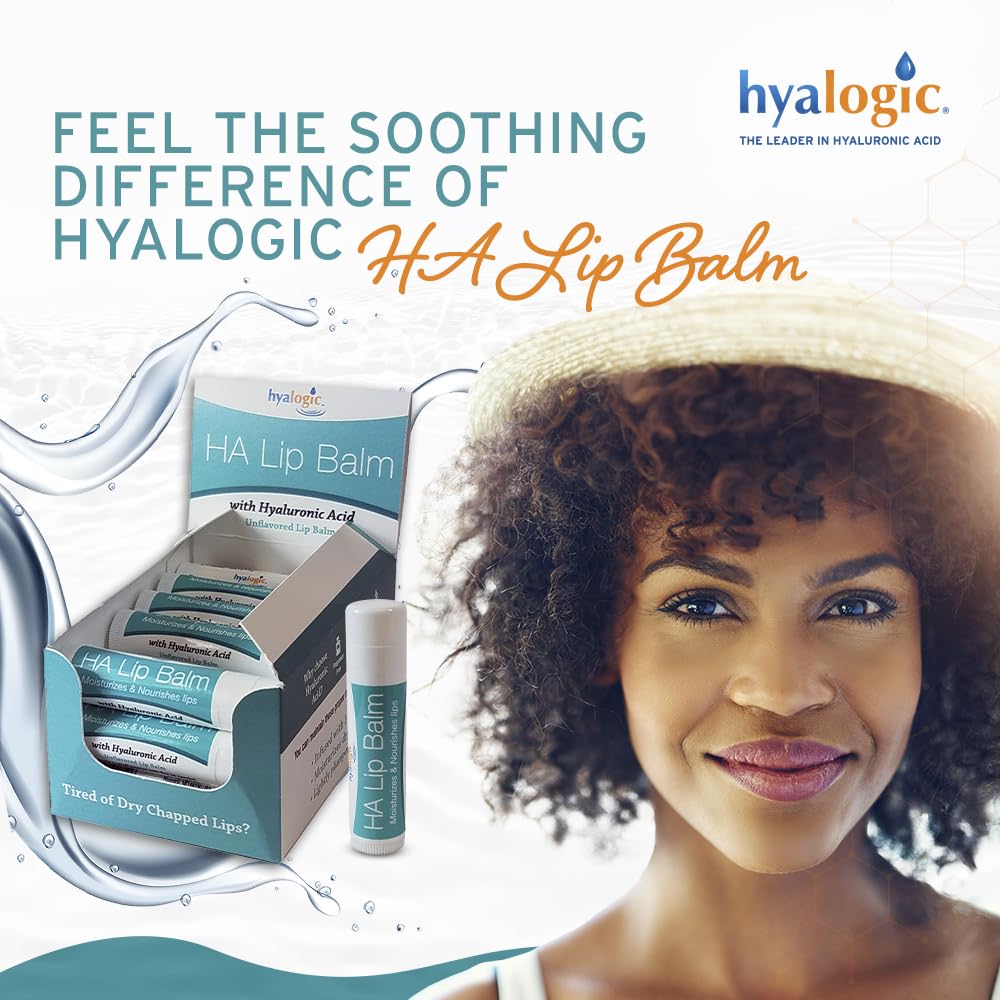 Hyalogic application on lips demonstrating moisturizing effect and subtle sheen