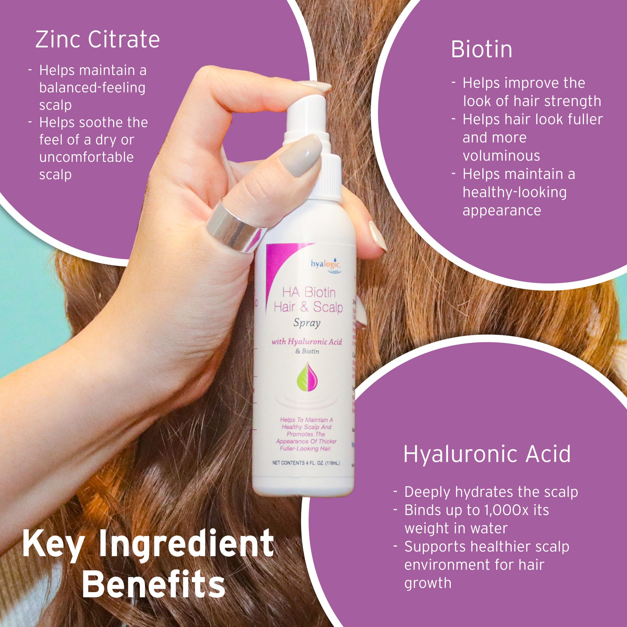 Hyalogic 4 fl oz bottle inside a bag for effortless on-the-go styling