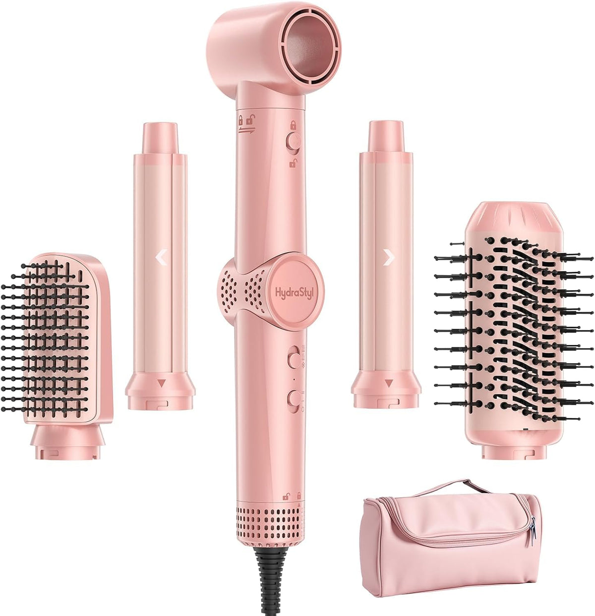 HydraStyl front view with five attachments showing versatile styling options