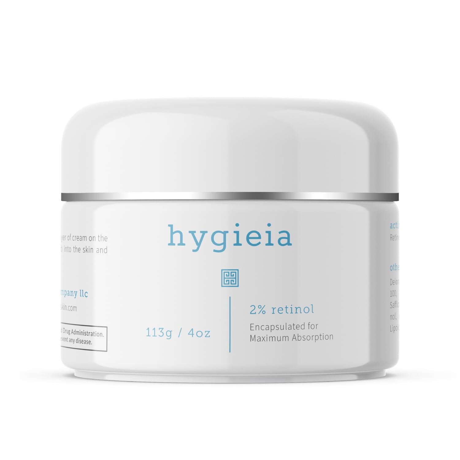 Hygieia + front jar image showing packaging and 4 oz size for value