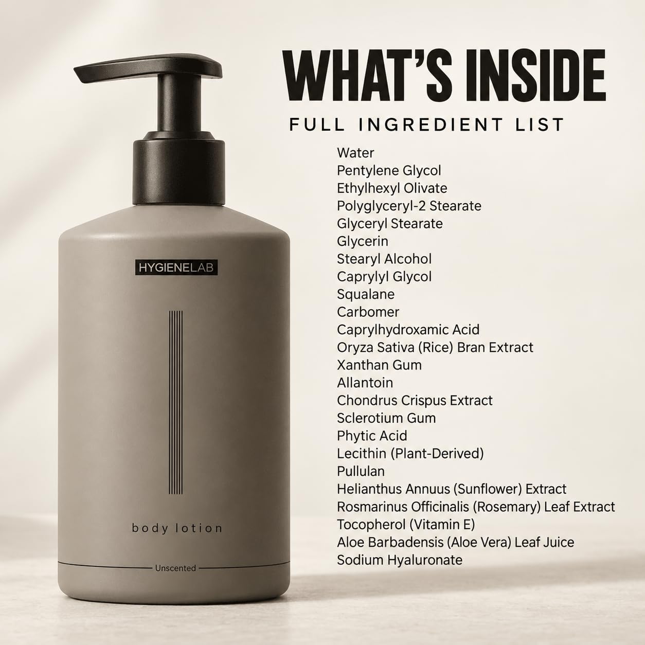 HygieneLab bottle on bathroom shelf suggesting easy daily routine benefit