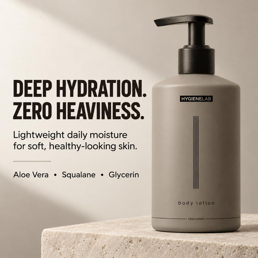 HygieneLab pump dispensing lotion for quick, mess-free application benefit