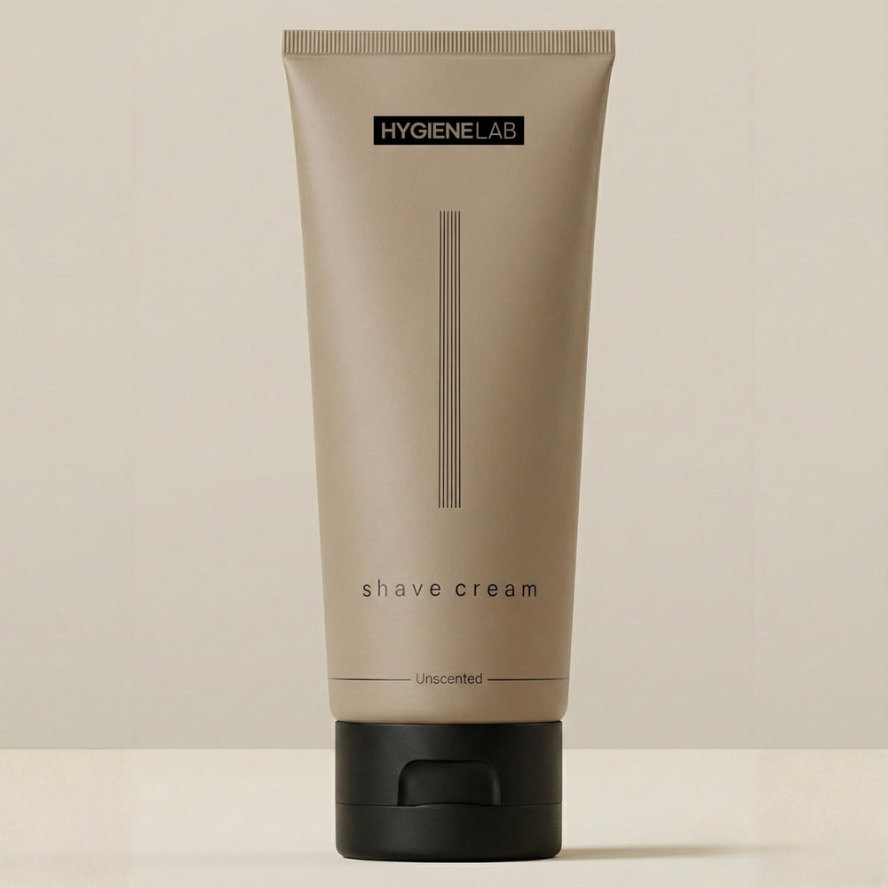 HygieneLab front tube view showing clean packaging and unscented benefit