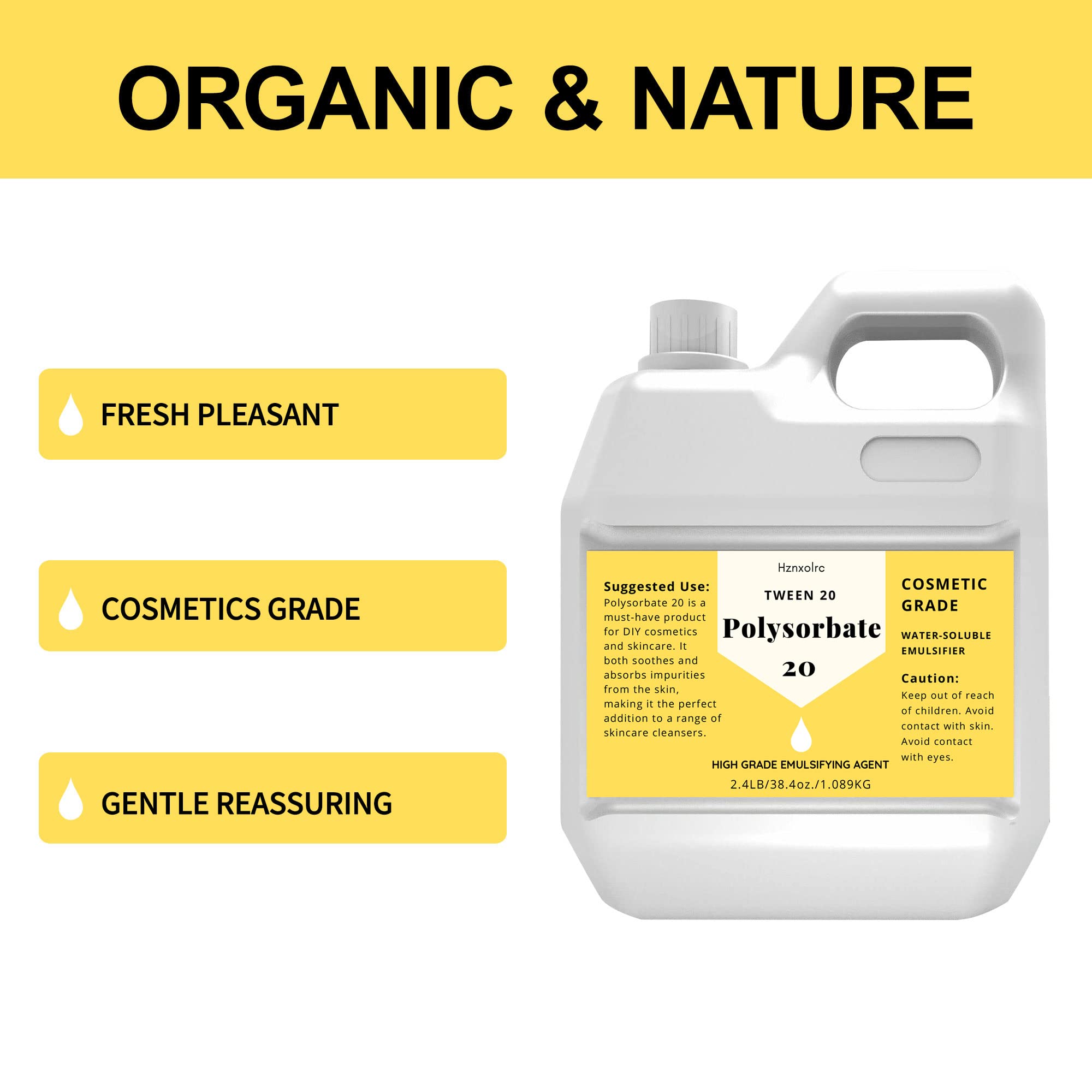 Hznxolrc label close-up highlighting ingredients and cosmetic-grade benefit