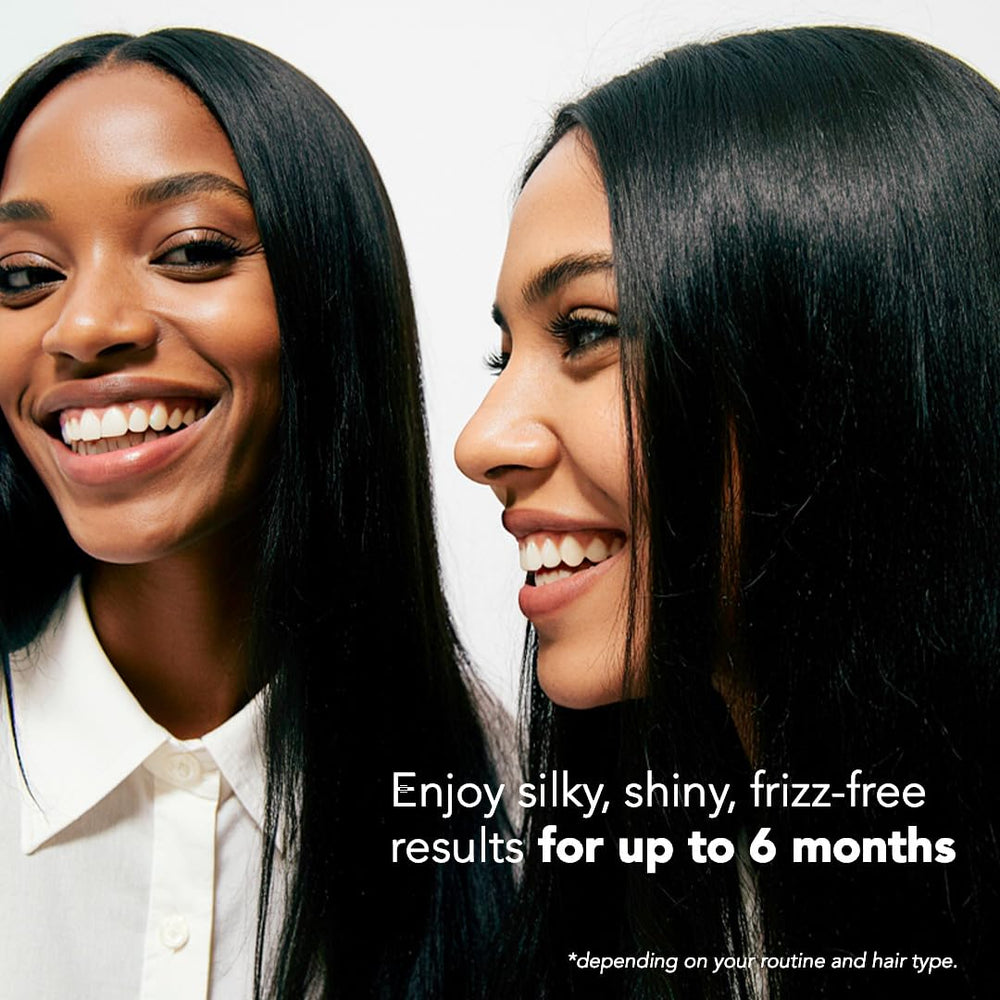 I Belli Capelli before and after split showing reduced frizz