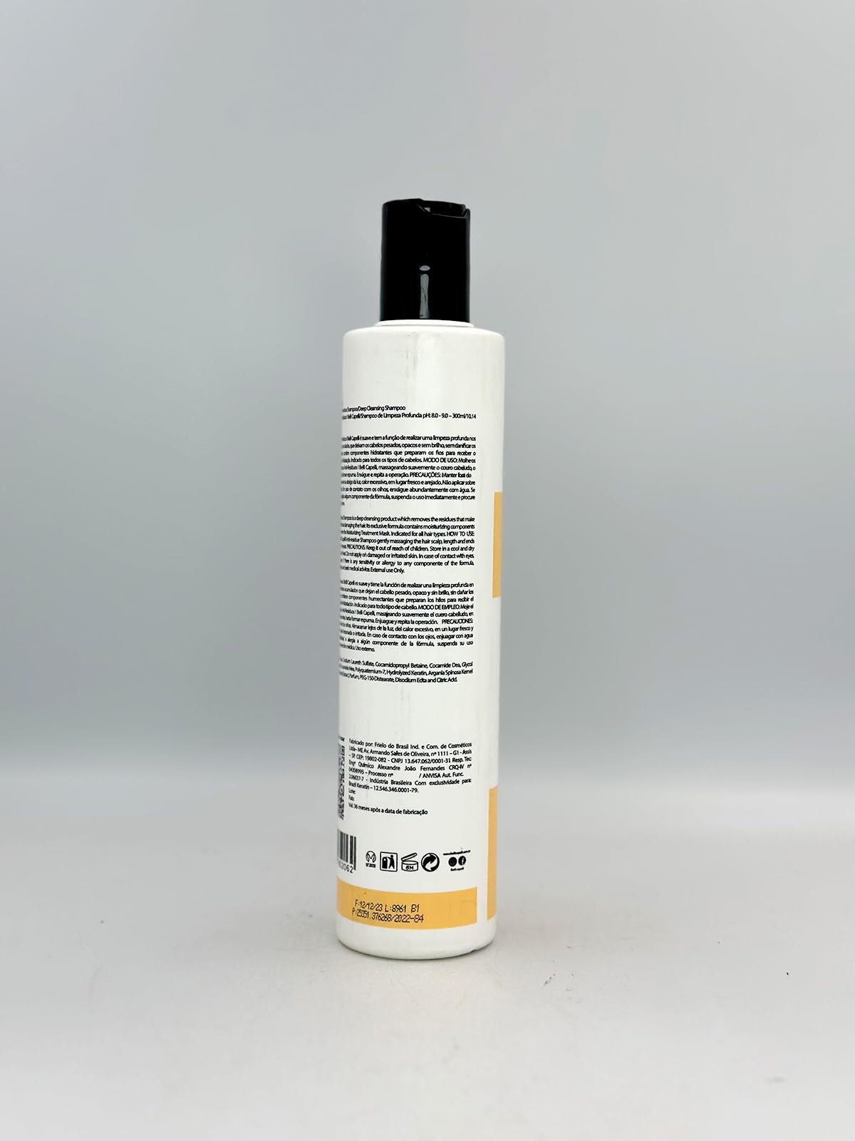 I Belli Capelli bottle staged in bathroom lifestyle setting promoting professional results