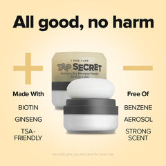 I DEW CARE applying powder to roots to reduce grease and add instant lift