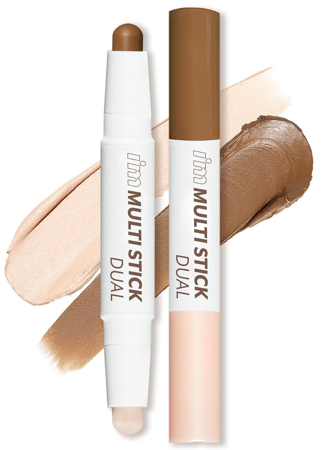 I'M MEME front view of dual contour and highlight stick for easy travel