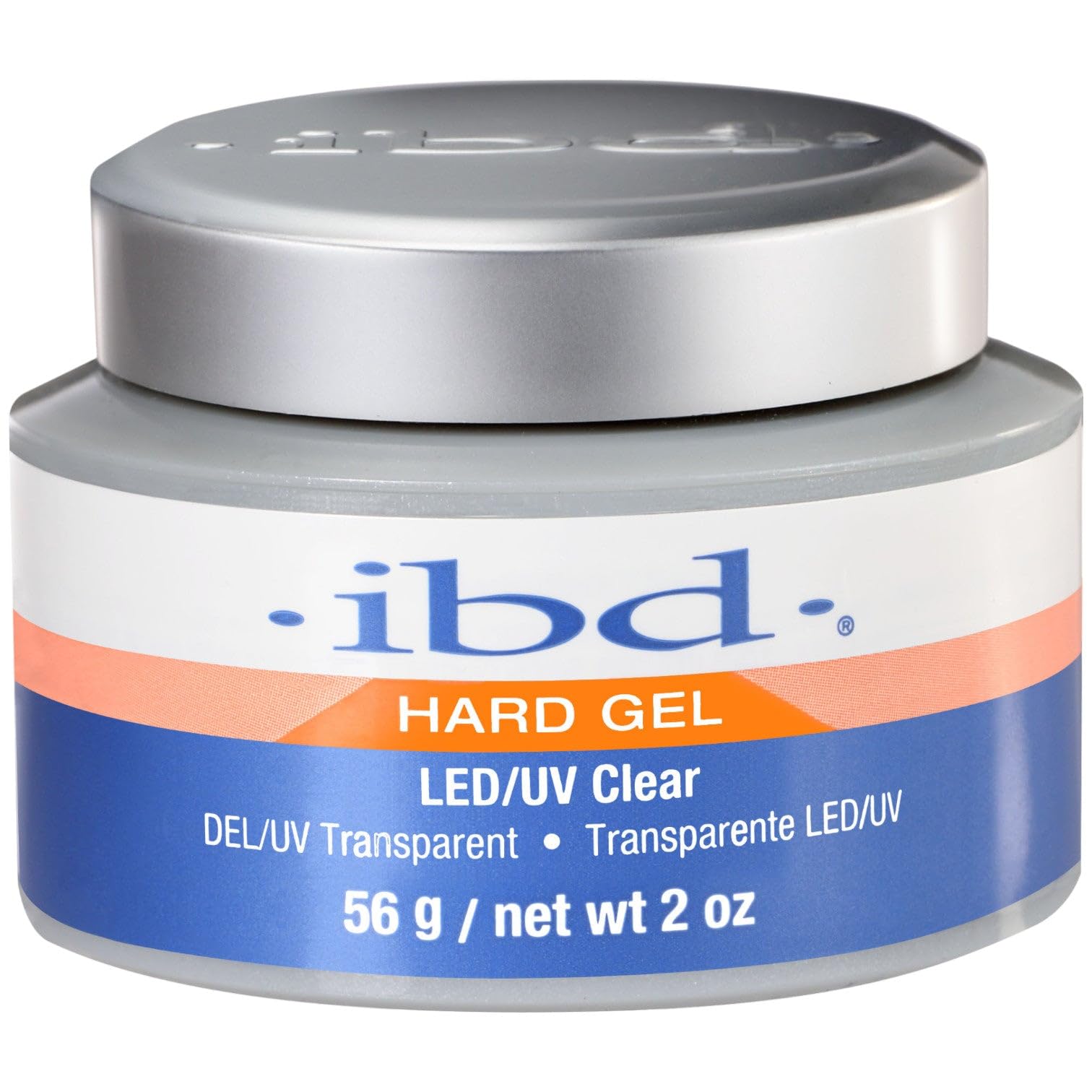 IBD hard gel clear front bottle showing label and professional packaging for easy identification