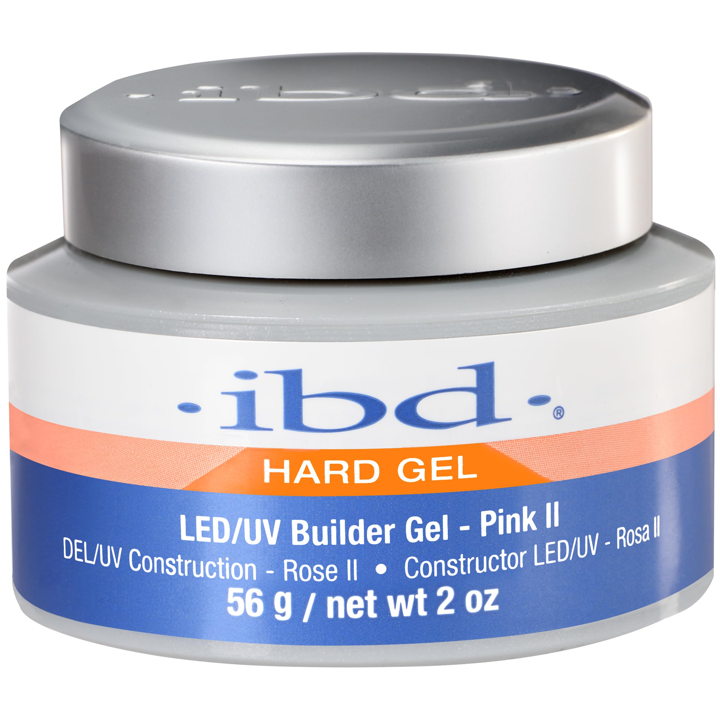 IBD jar front view showing Pink II builder gel, clear labeling and professional packaging