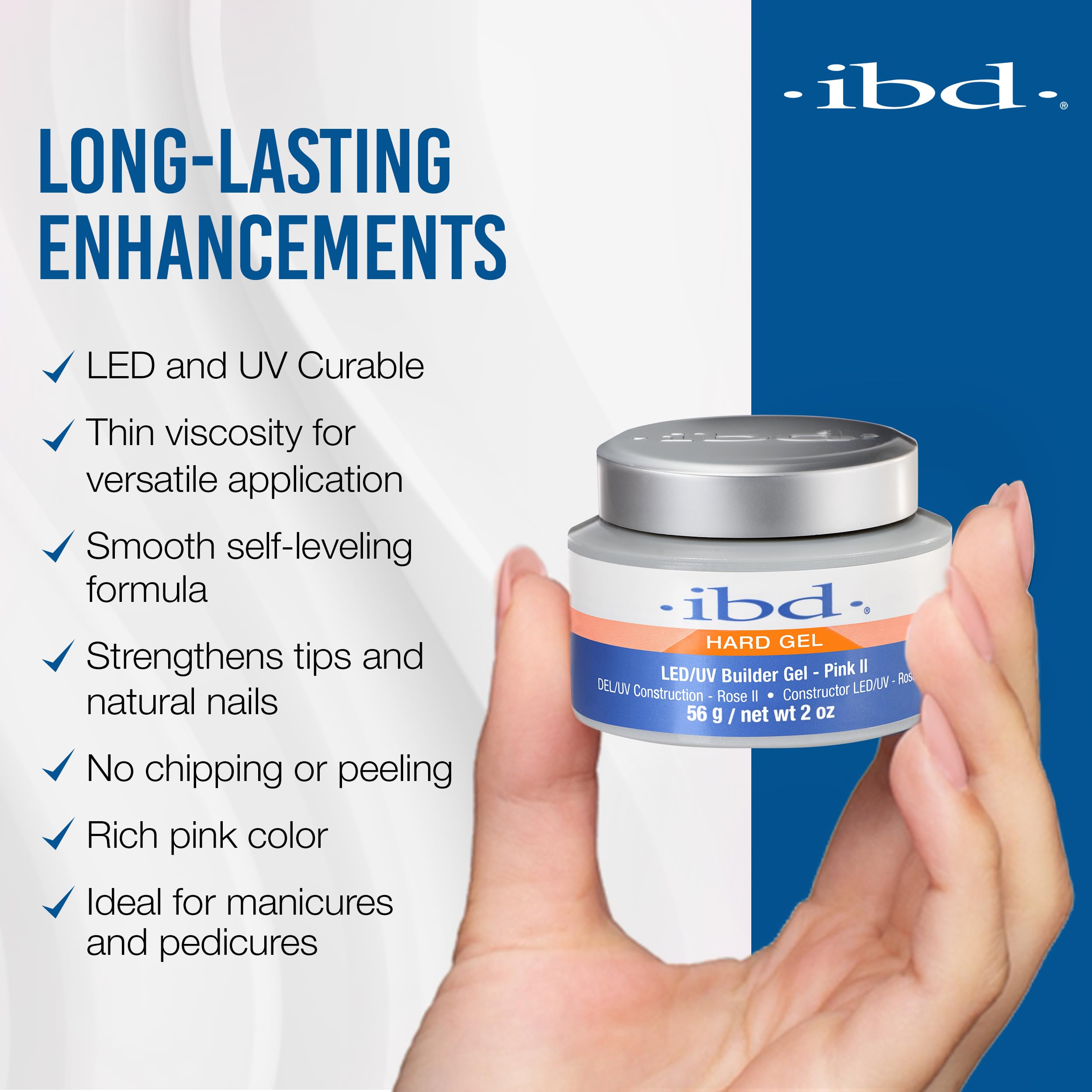 IBD product next to a ruler to show 2 oz jar size and convenient salon-friendly capacity