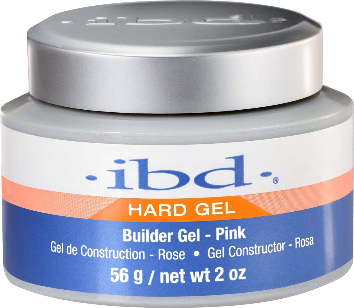 IBD jar front view showing pink builder gel for durable salon extensions