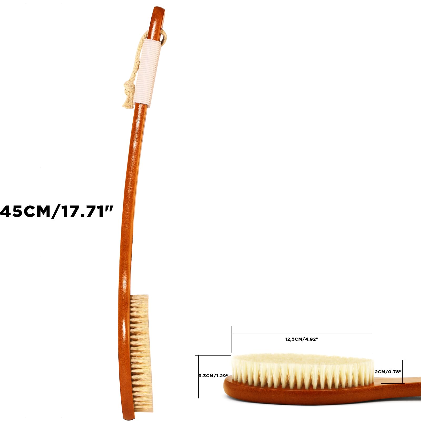 ICANdOIT curved bamboo handle detail for extended reach and comfort