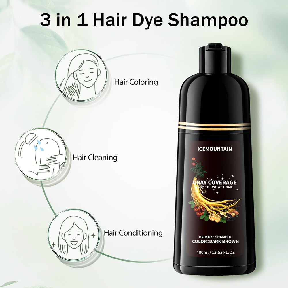 ICEMOUNTAIN applying shampoo in bathroom showing simple 15-minute at-home coloring routine