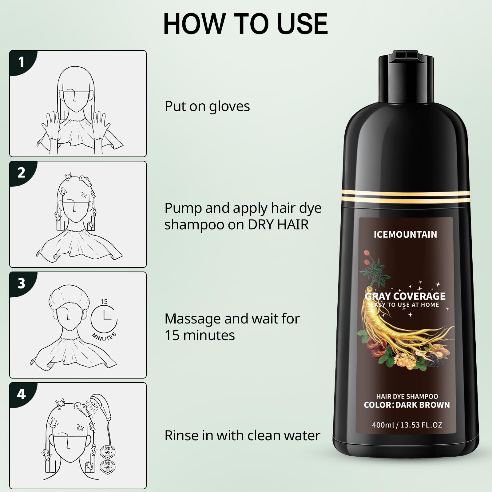 ICEMOUNTAIN label close-up showing directions and ingredient highlights for consumer confidence