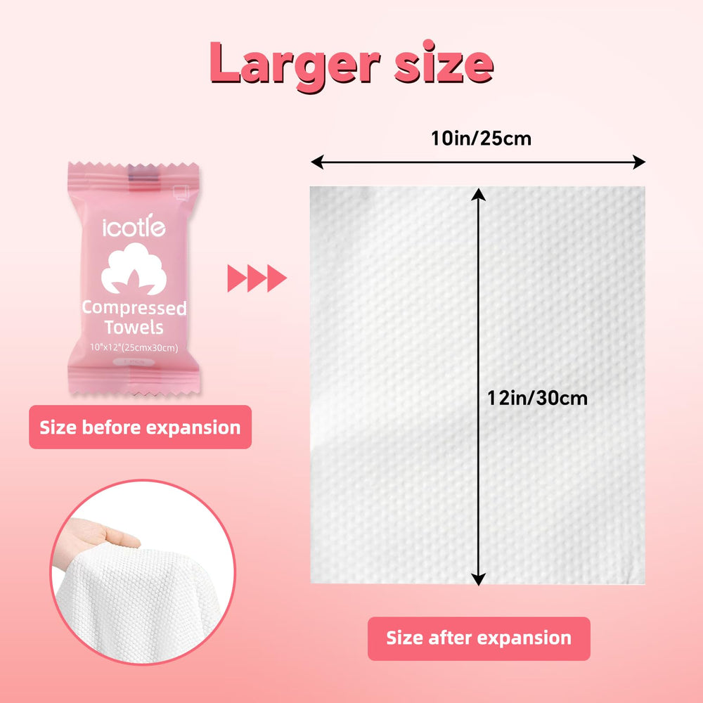 ICOTLE expanded towel laid flat showing full 10×12 inch coverage