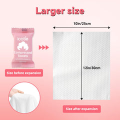 ICOTLE expanded towel laid flat showing full 10×12 inch coverage