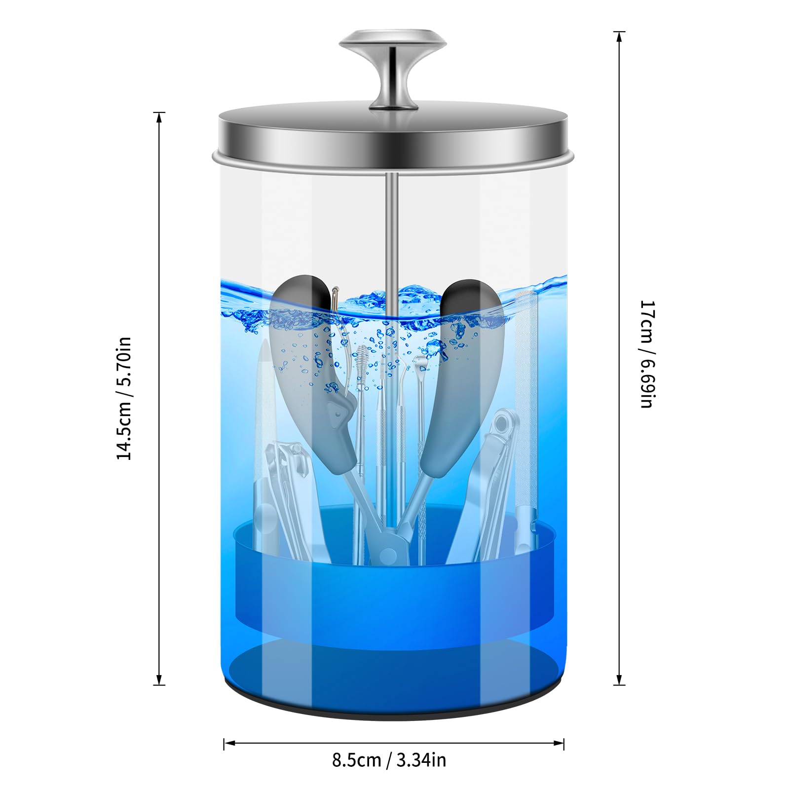 IEBARBER thick glass rim close-up for durable construction and long-lasting use benefit
