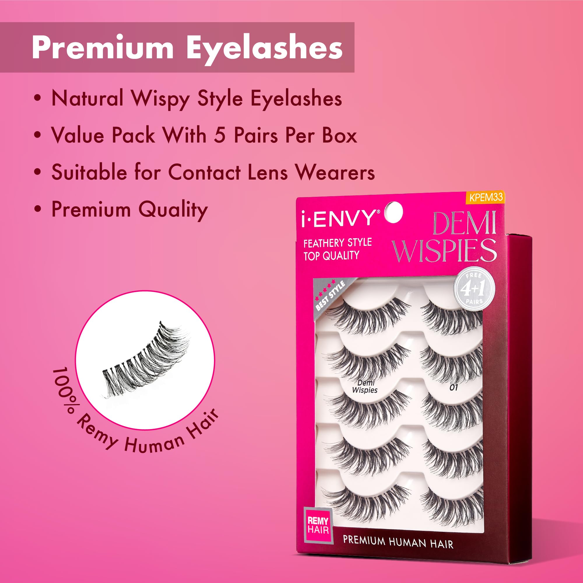 iENVY close-up of a single lash showing natural human-hair texture benefit